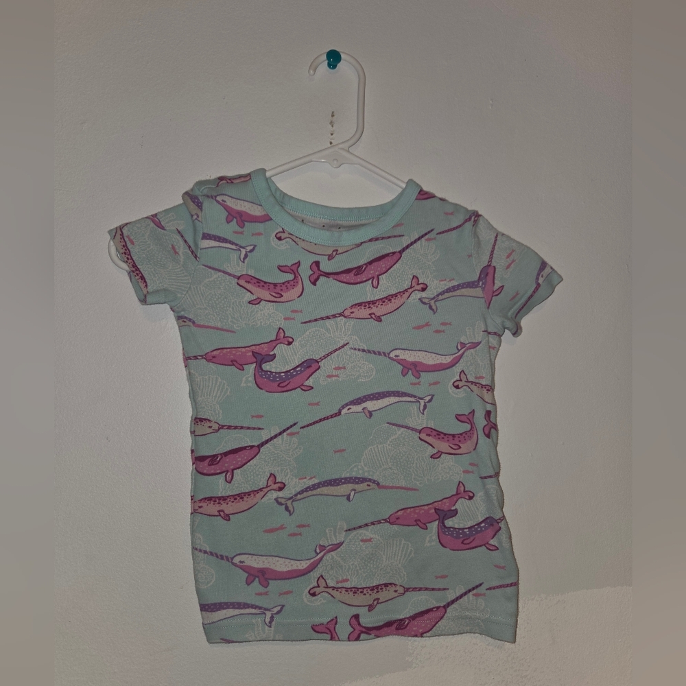 Rumi + Ryder Kids' Narwhal Print Pajamas - Blue and Pink